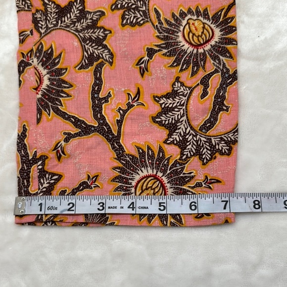ALC 100% Linen Henry Print Colorful Floral Pants Block Print in Size 6 - Picture 8 of 16